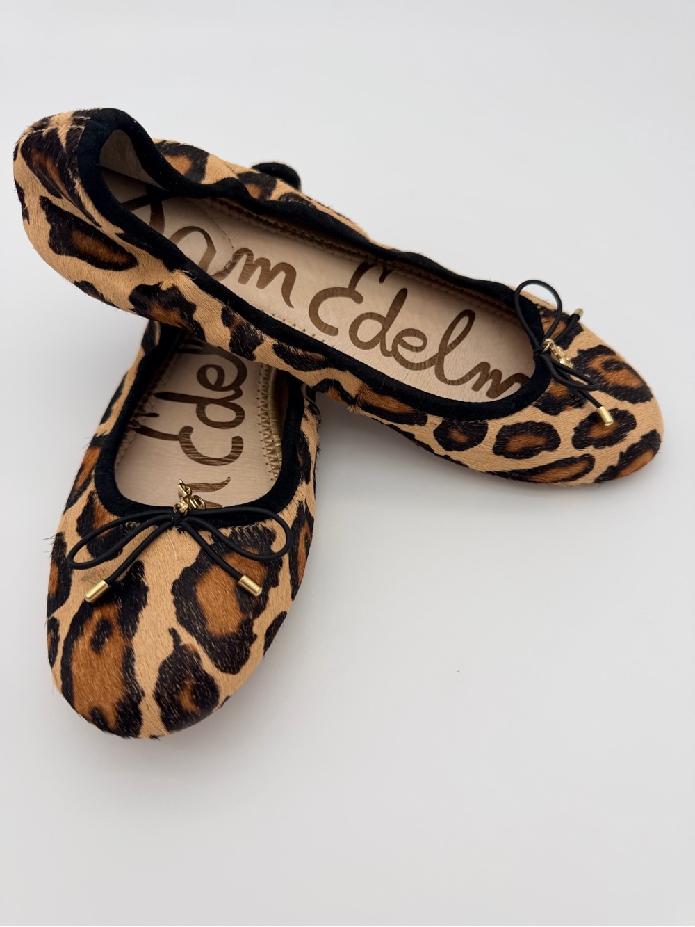 Sam Edelman Leopard Print Ballet Flats in Tan and Black size 7.5